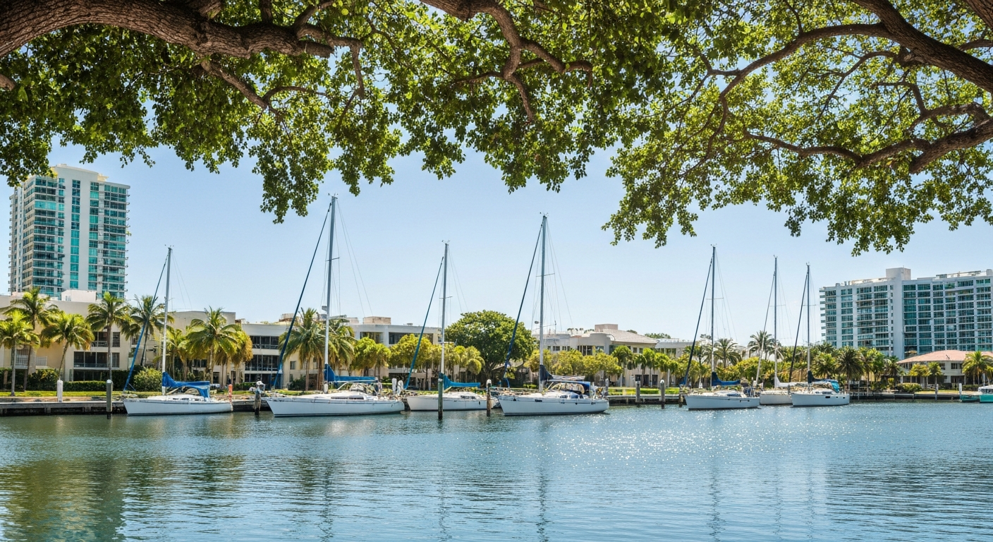 Coconut Grove waterfront and yachts
