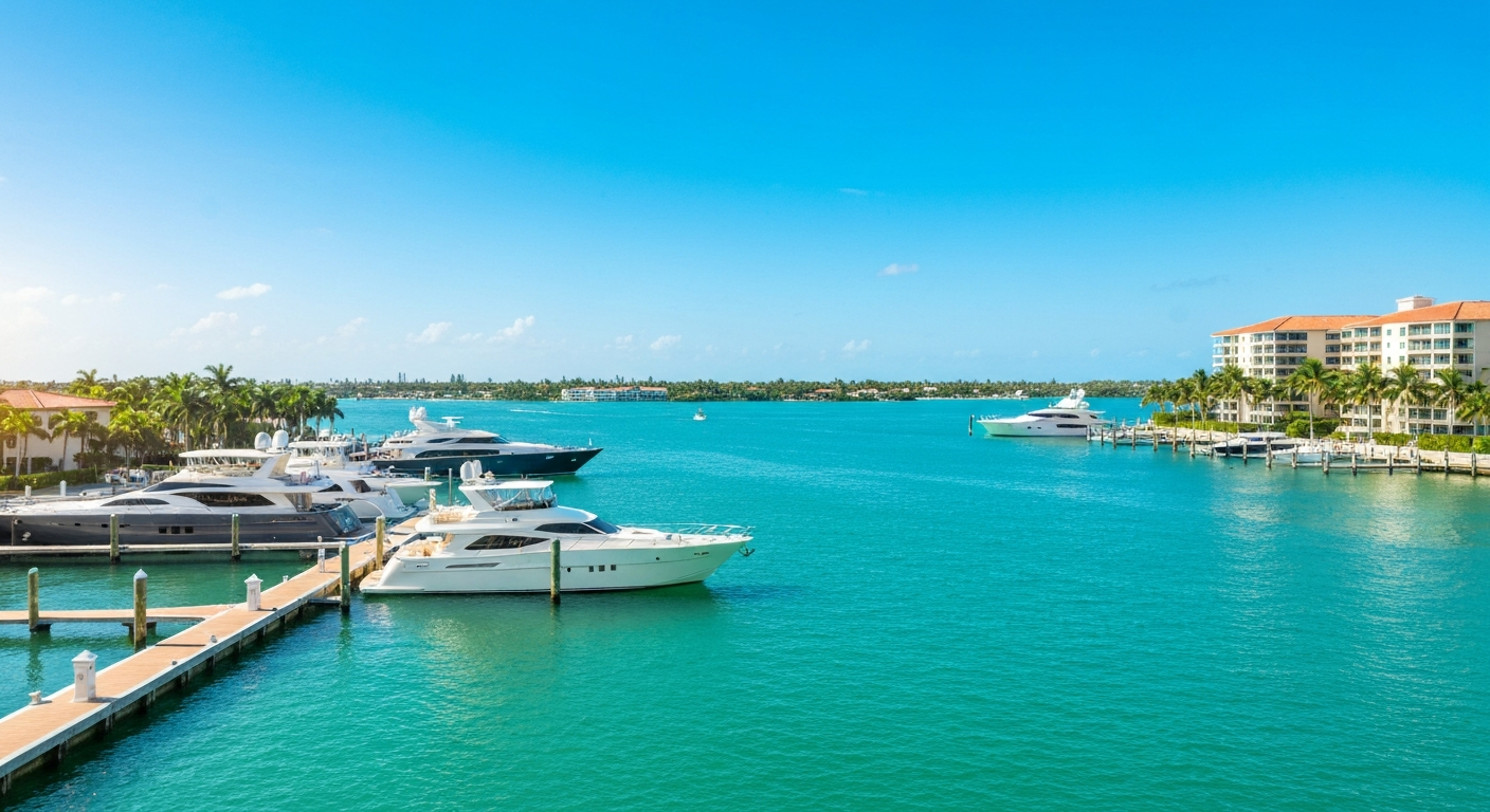 North Palm Beach waterfront and yachts