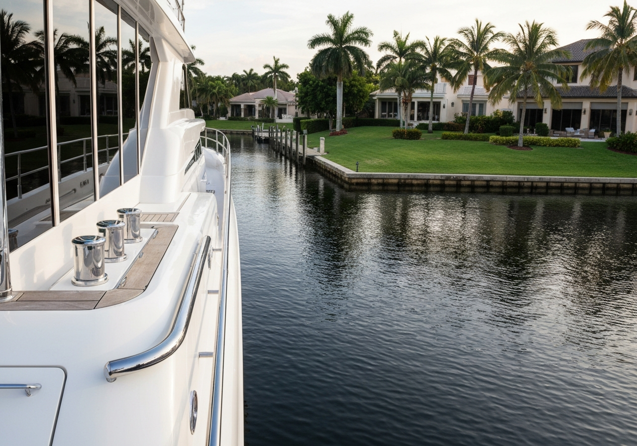 Lighthouse Point private dock yacht detailing