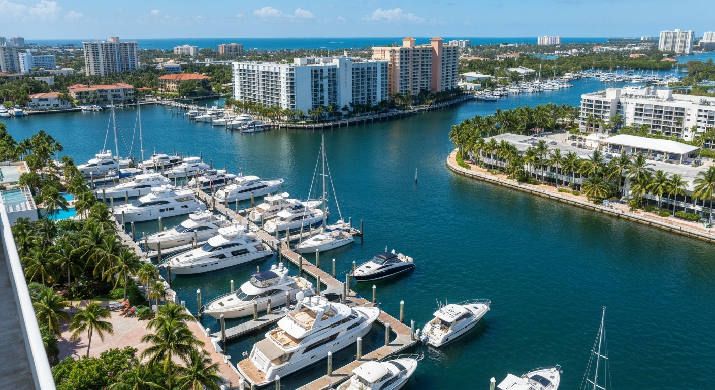 Hallandale Beach waterfront and luxury vessels