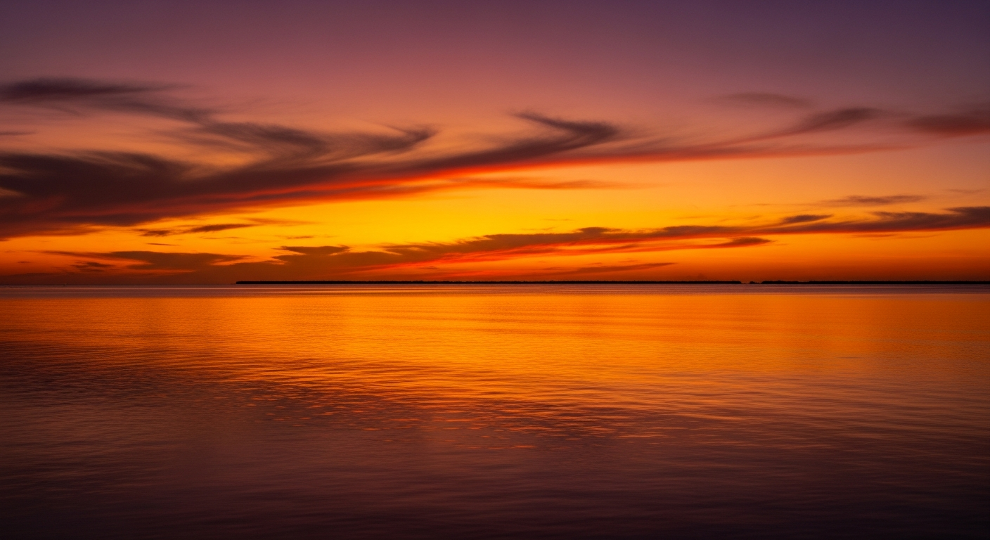 Dramatic South Florida ocean sunset