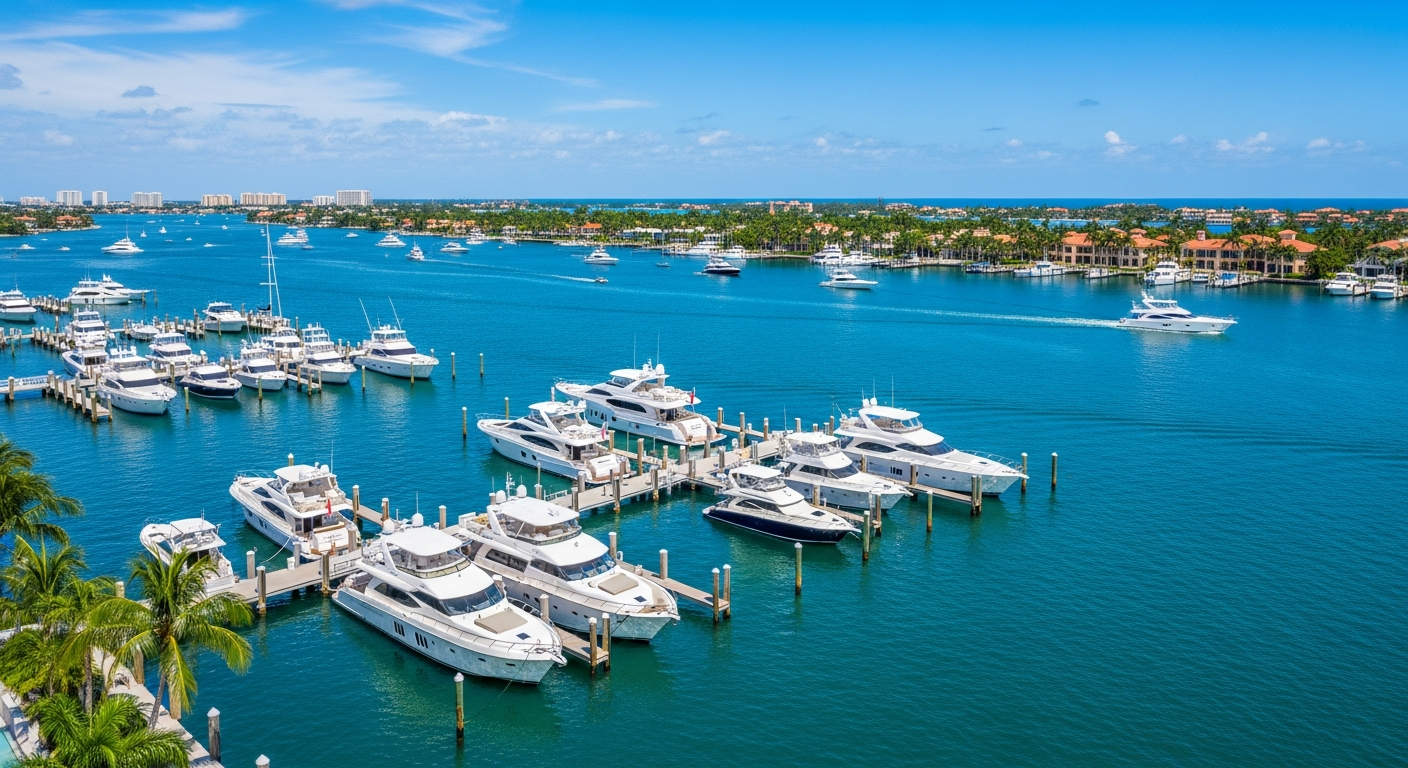 Key Biscayne waterfront and yachts
