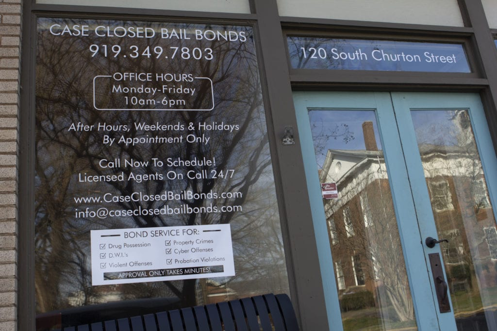 Case Closed Bail Bonds Office Window