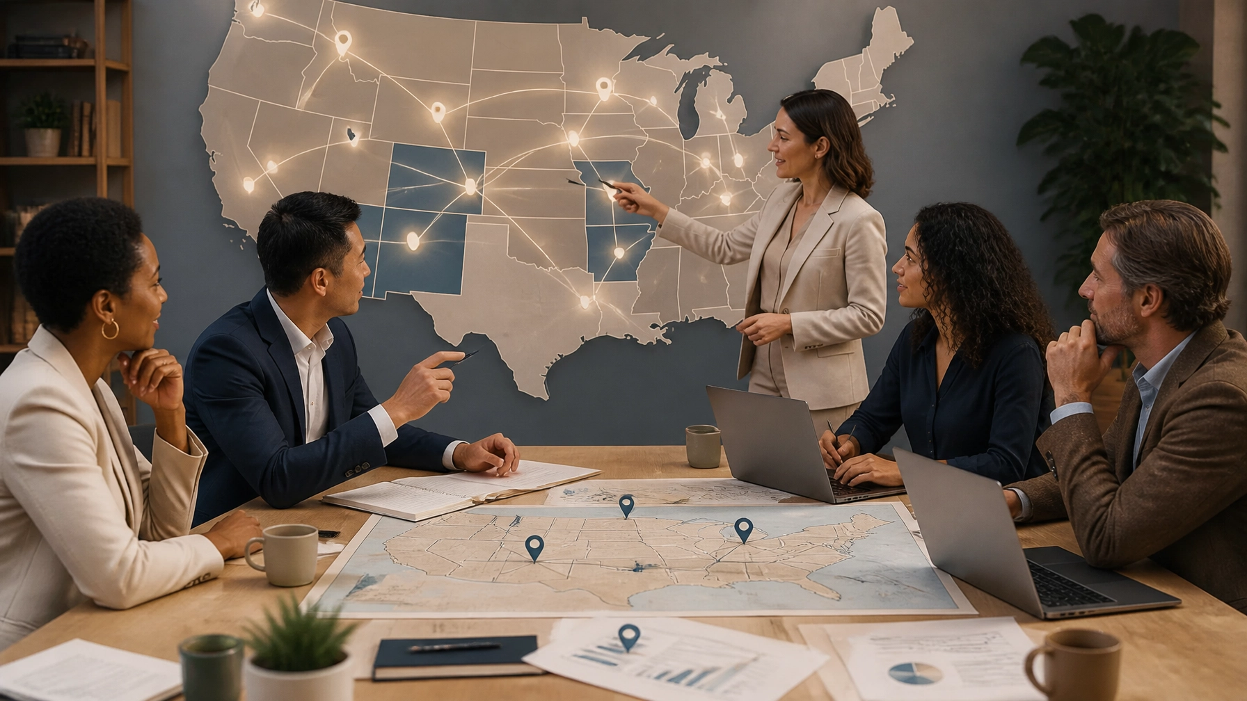 Real estate professionals collaborating on a national referral network