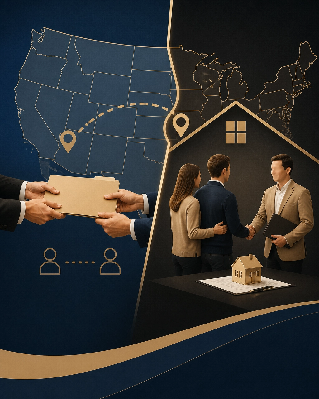 Licensed real estate agent making a compliant handoff to a local agent in another state
