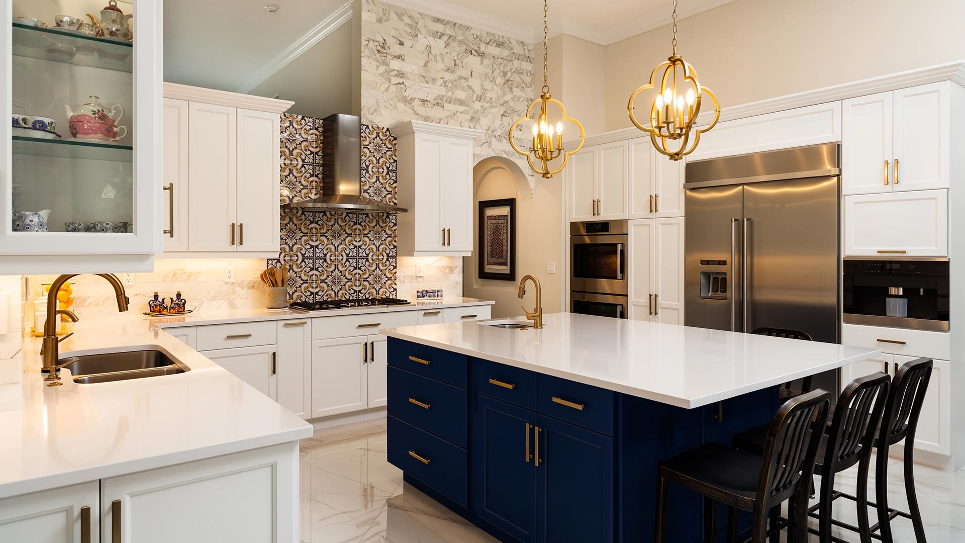 Finished custom kitchen remodel in Houston by One Design Place