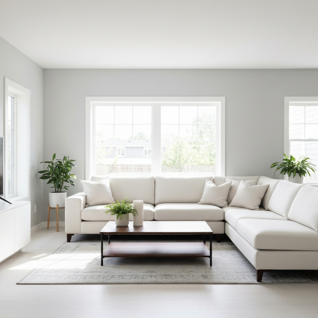 Beautiful living room representing the hassle-free homes we buy for cash in any condition