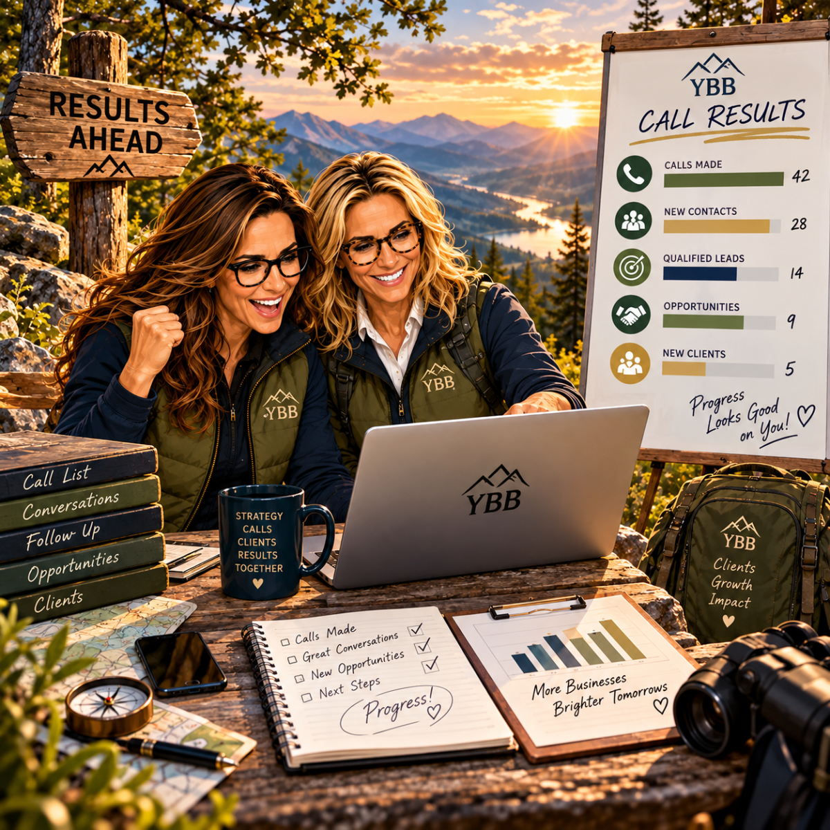 Results Ahead — Your Brand Build team celebrating client progress and marketing results