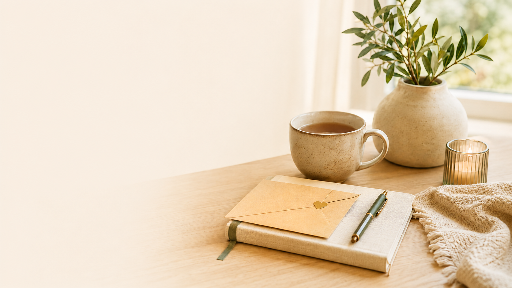 A quiet table with warm light