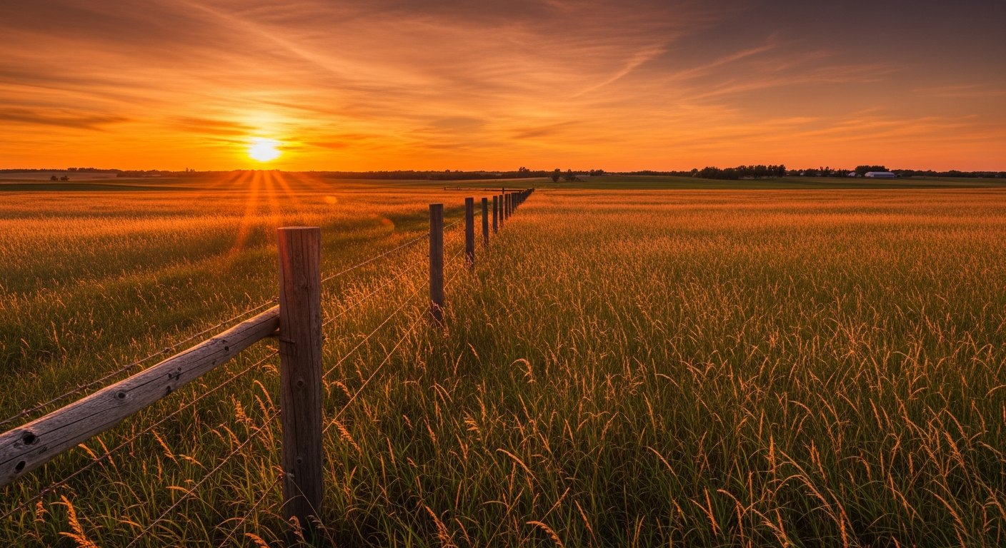 Large prairie sunset background