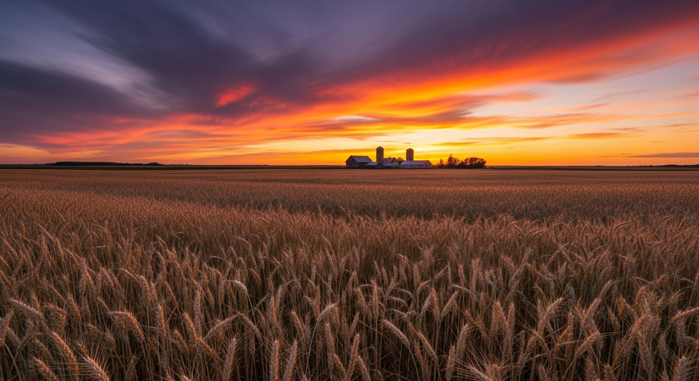 Saskatchewan prairie sunset background