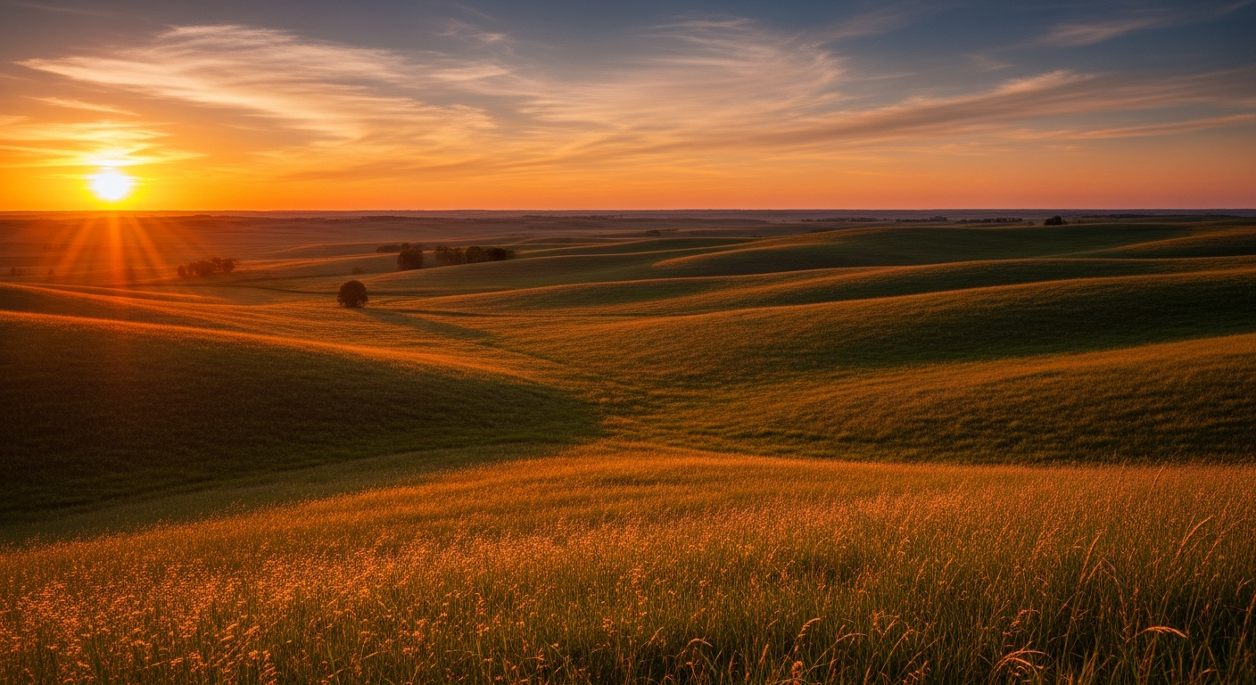 Prairie sunset background