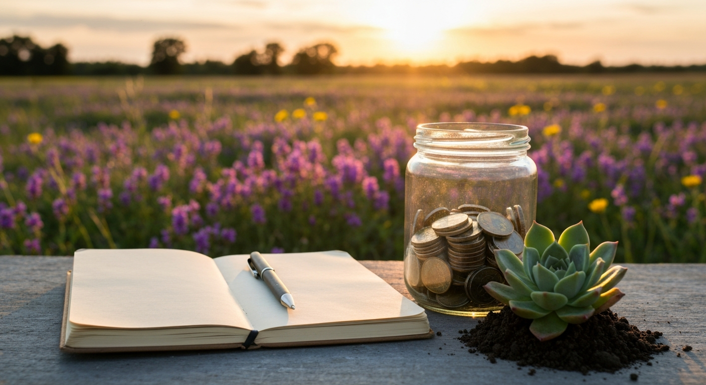 Hopeful recovery-focused lifestyle image in a warm prairie setting