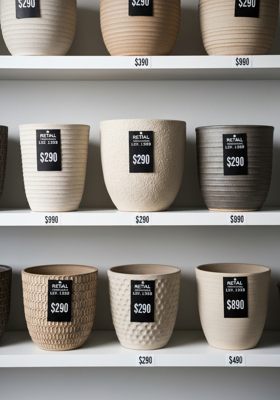 Shelf-ready pre-tagged pottery