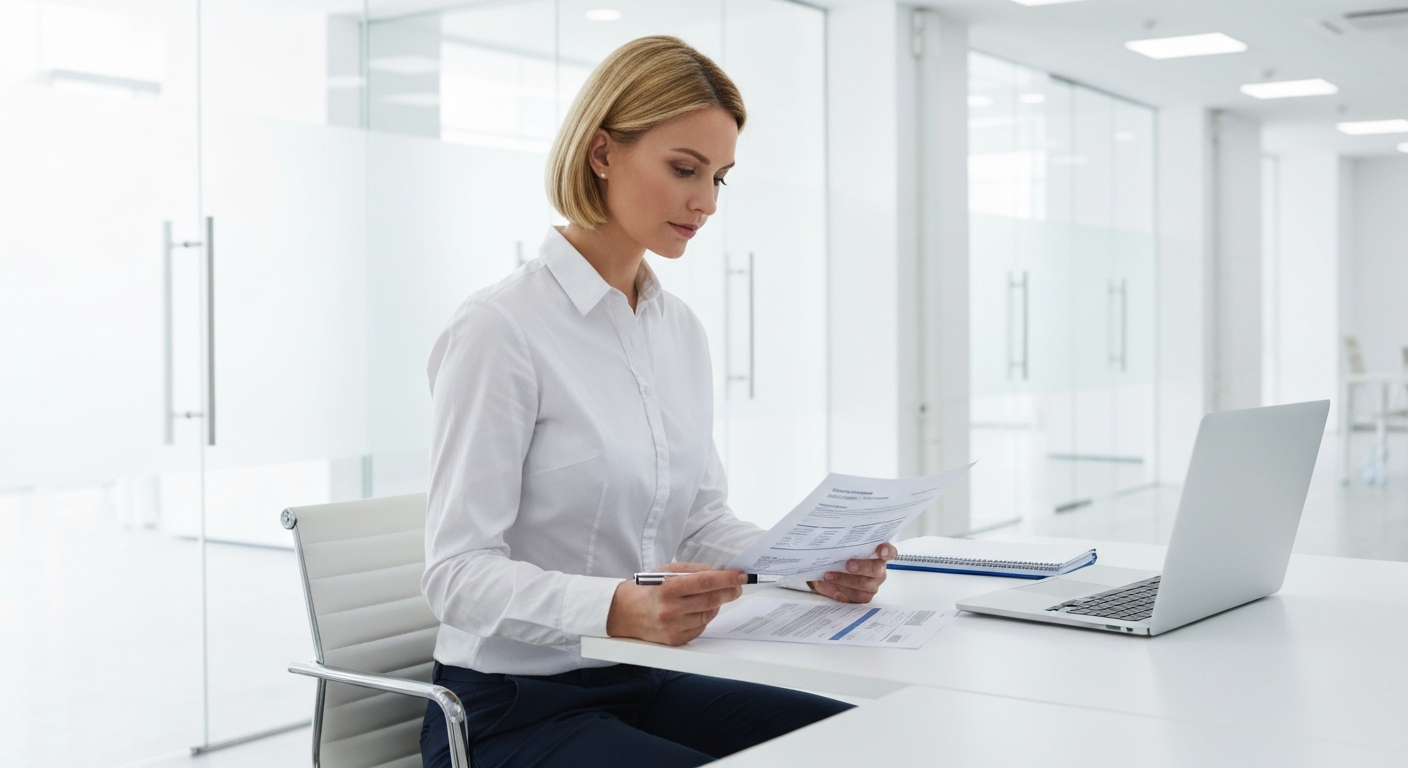 Person reviewing health insurance documents on a laptop