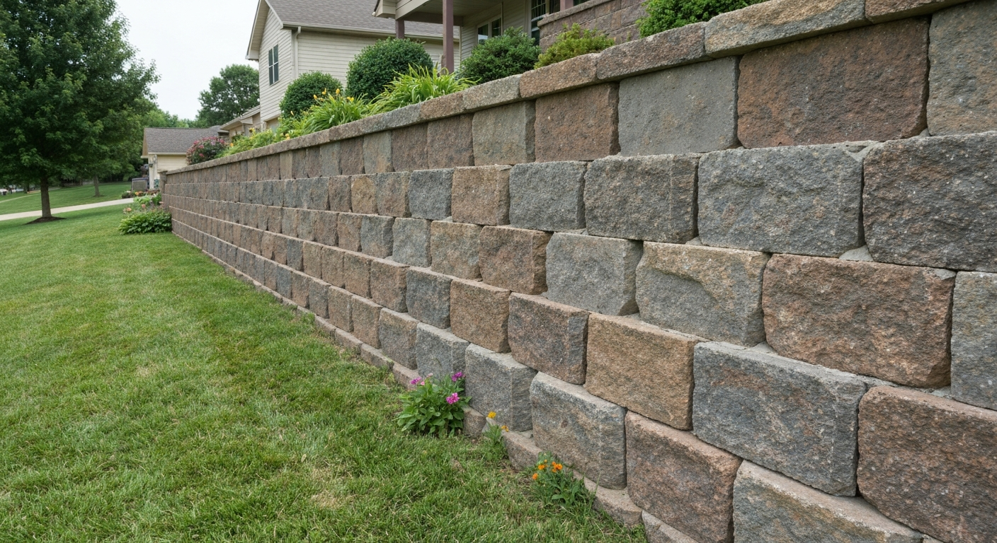 Segmental block retaining wall