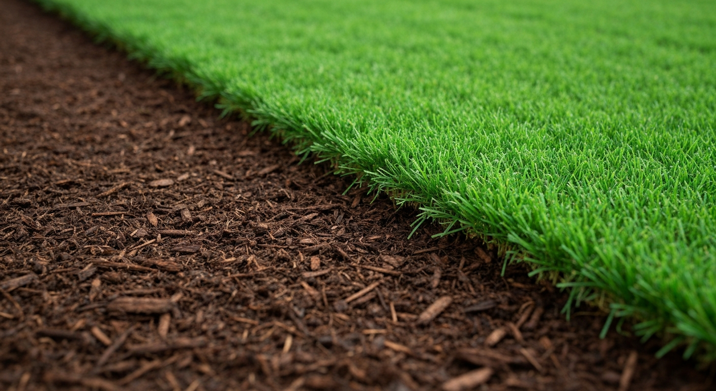 Close-up of a clean spade-cut bed edge