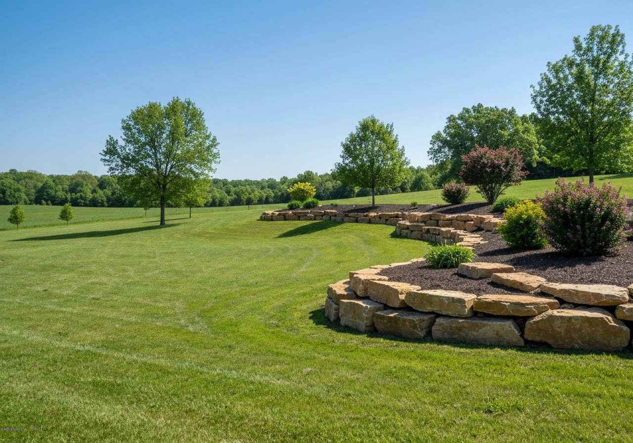 Rural acreage landscaping in Fredericktown