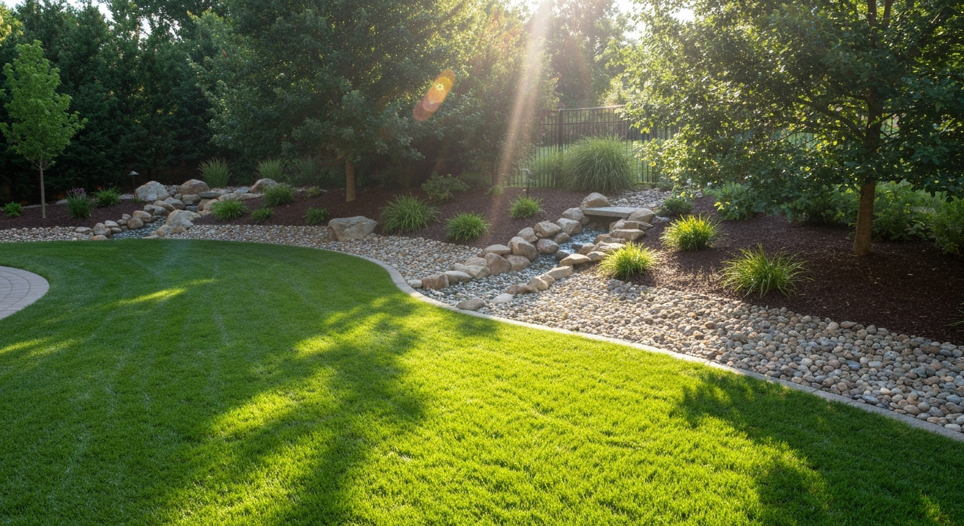 After: Dry, healthy yard with drainage