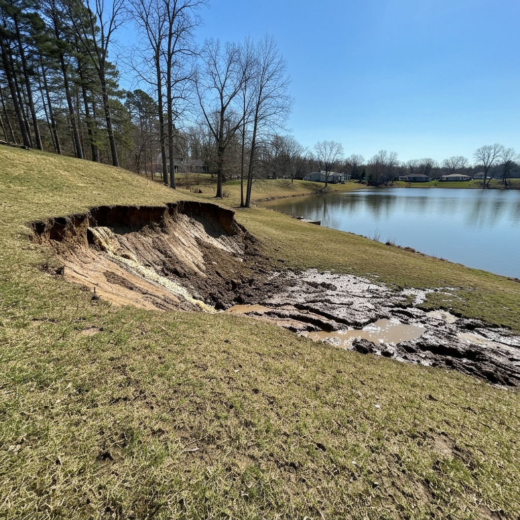 Before: Steep, eroding hillside near a lake