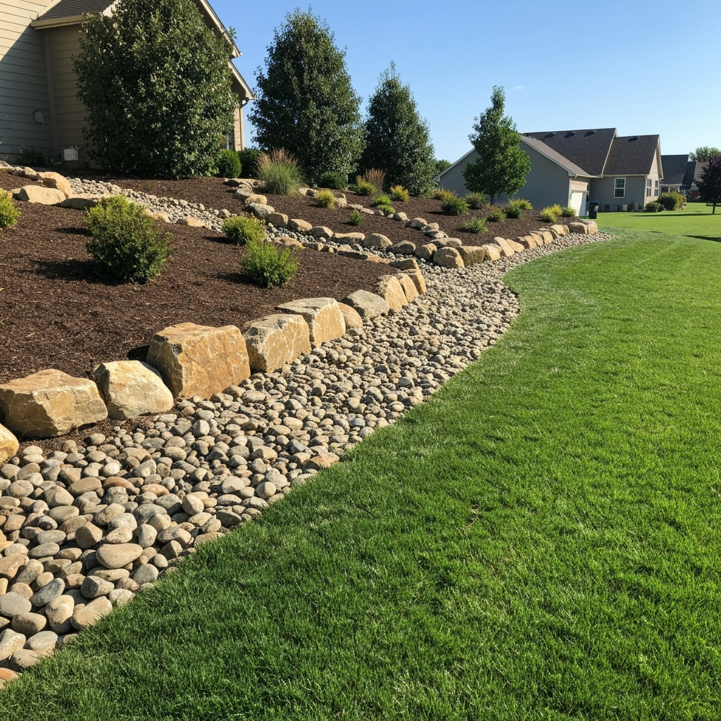 Dry creek bed and drainage solution