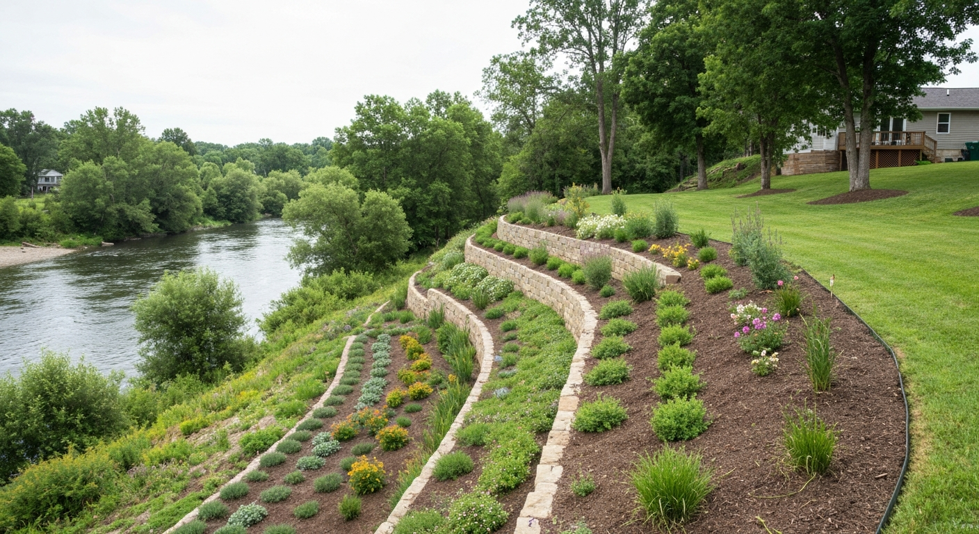 French drain and grading work for a Ste. Genevieve river-corridor yard