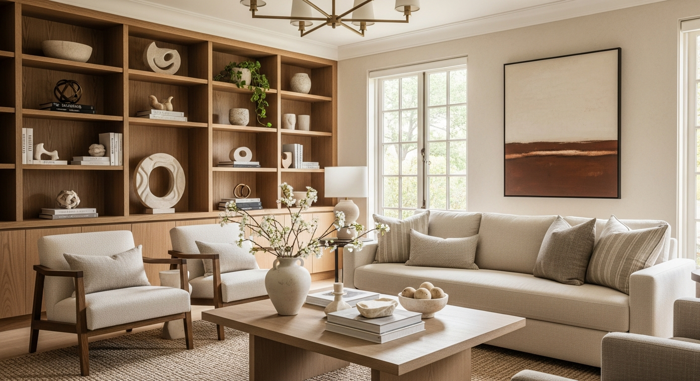 Beautifully organized luxury living space by Organize Joy
