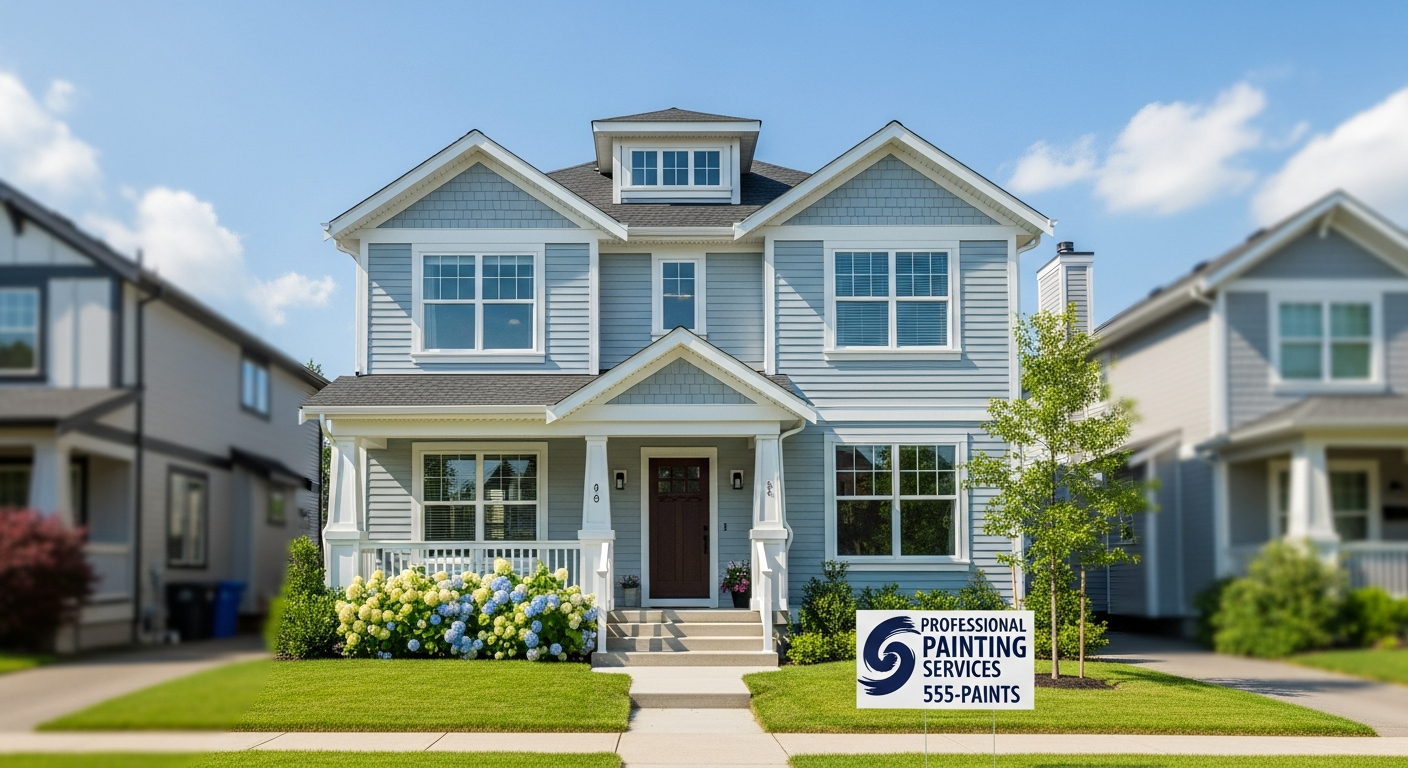 Beautiful freshly painted house exterior