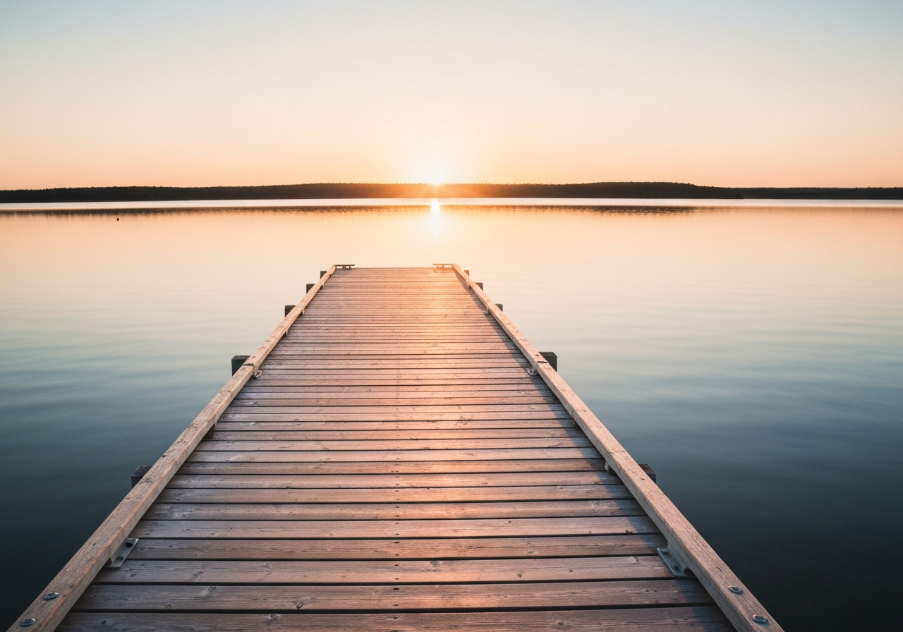 Serene wooden dock