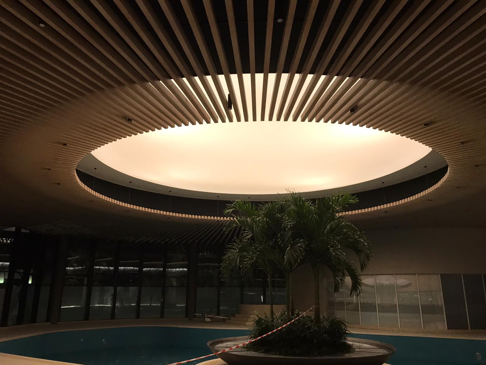 Ritz-Carlton Bahrain spa with translucent Barrilux stretch ceiling installed by MTM Trading