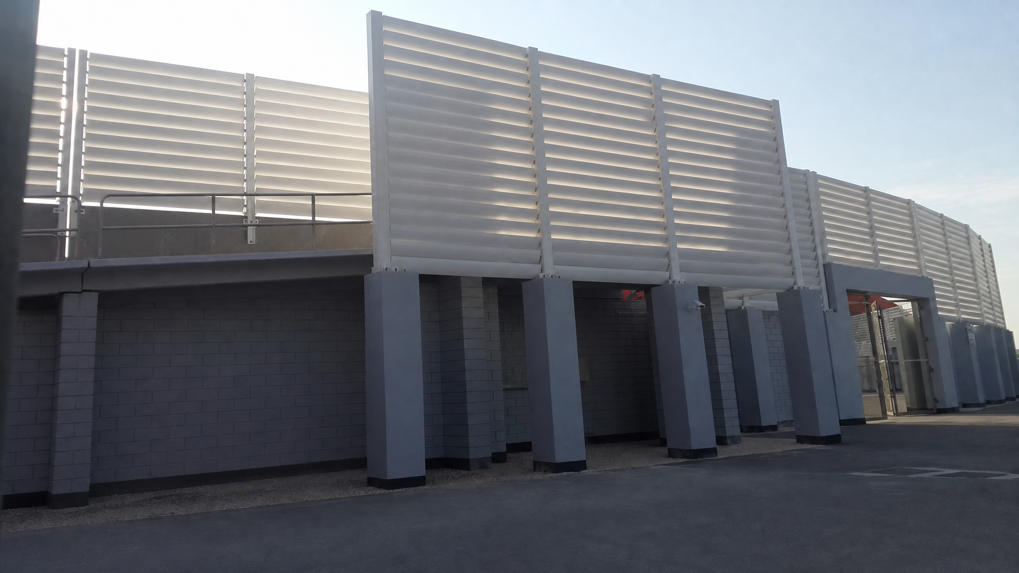 Bahrain National Stadium aluminum louvers and facade detail