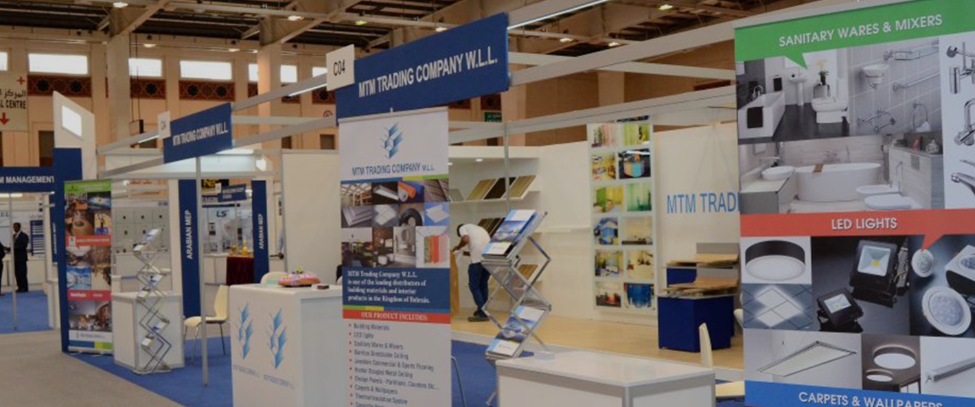 MTM Trading exhibition stand at a Bahrain construction trade show