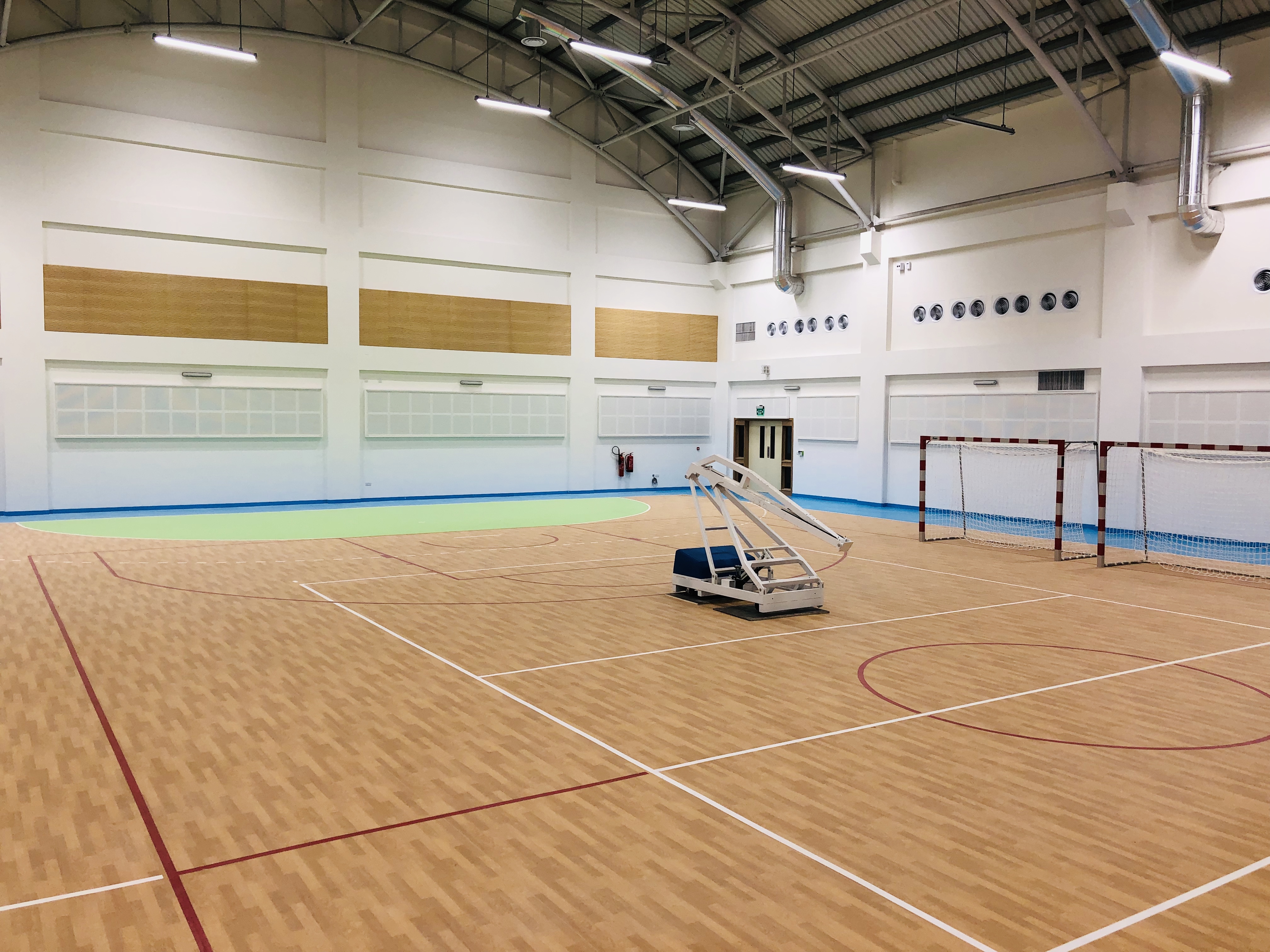 Bahrain school sports hall with vinyl LVT flooring installation