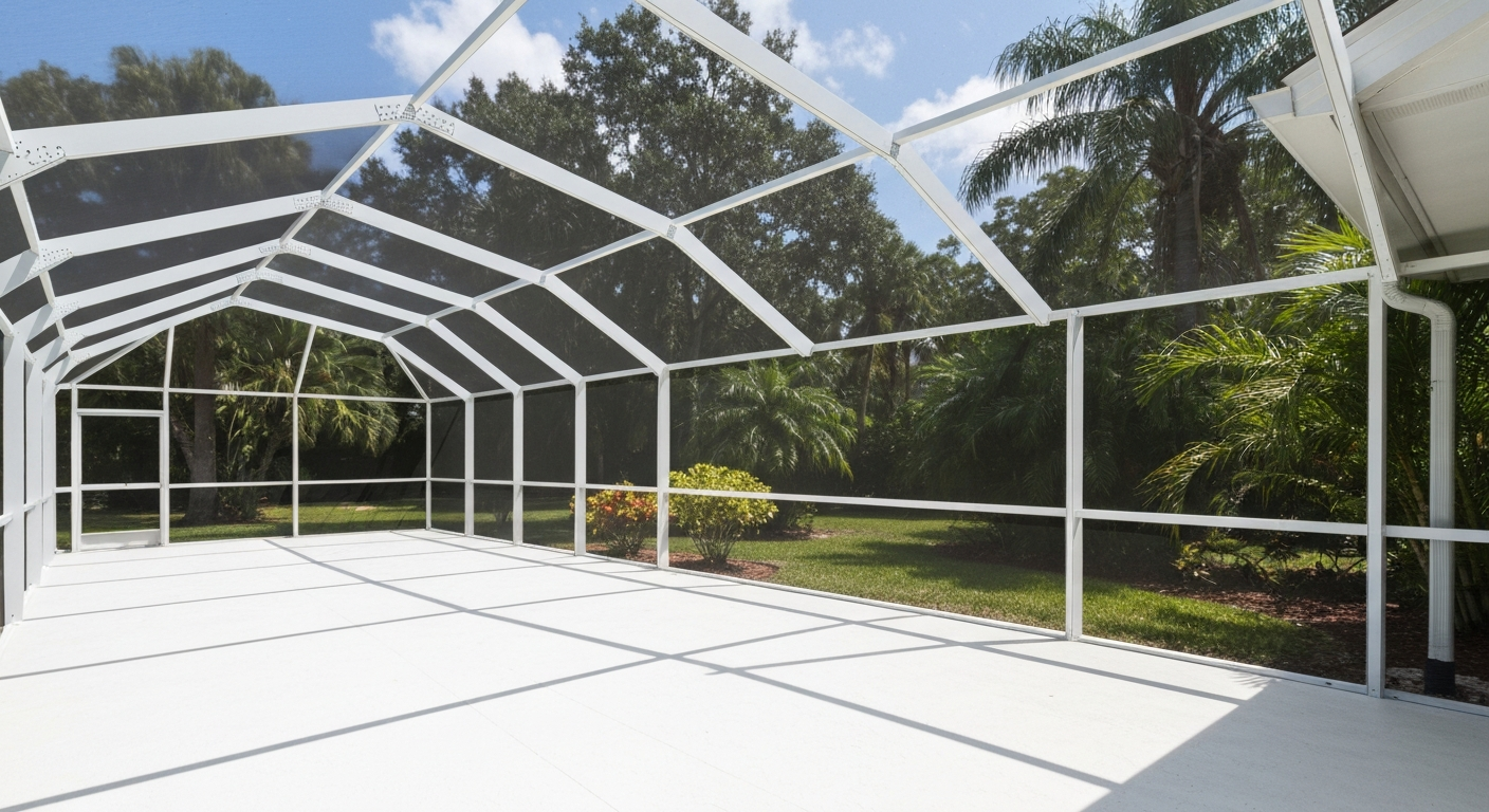Pool Cage & Lanai Screen Enclosure Painting background
