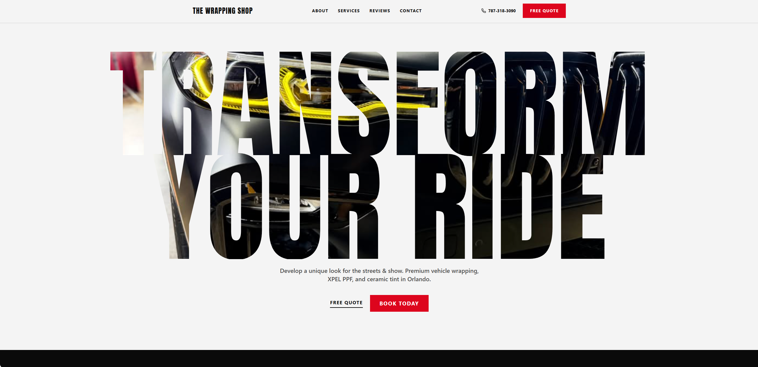 The Wrapping Shop website preview