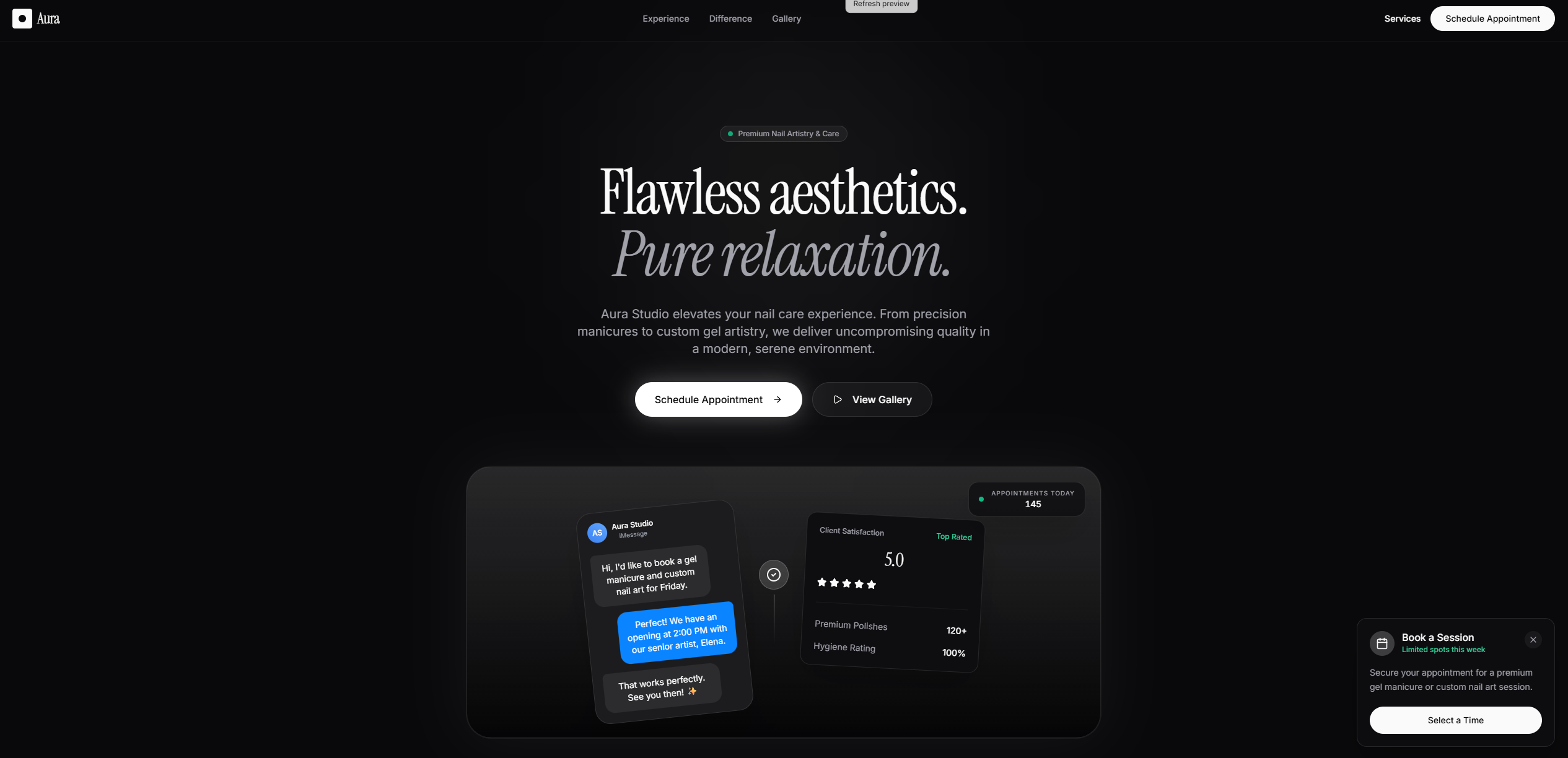Aura Studio website preview