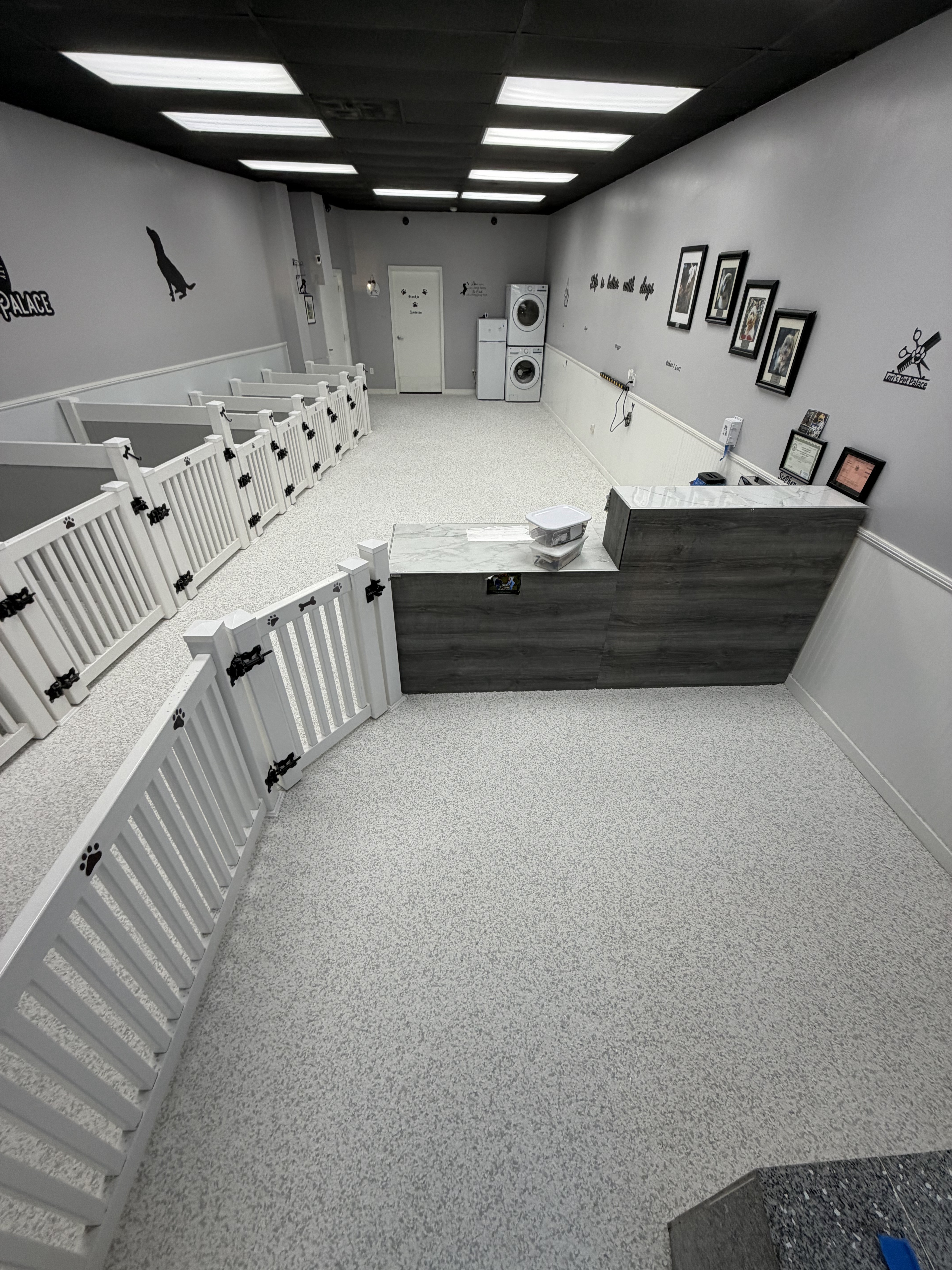 Durable commercial floor coating for pet facility