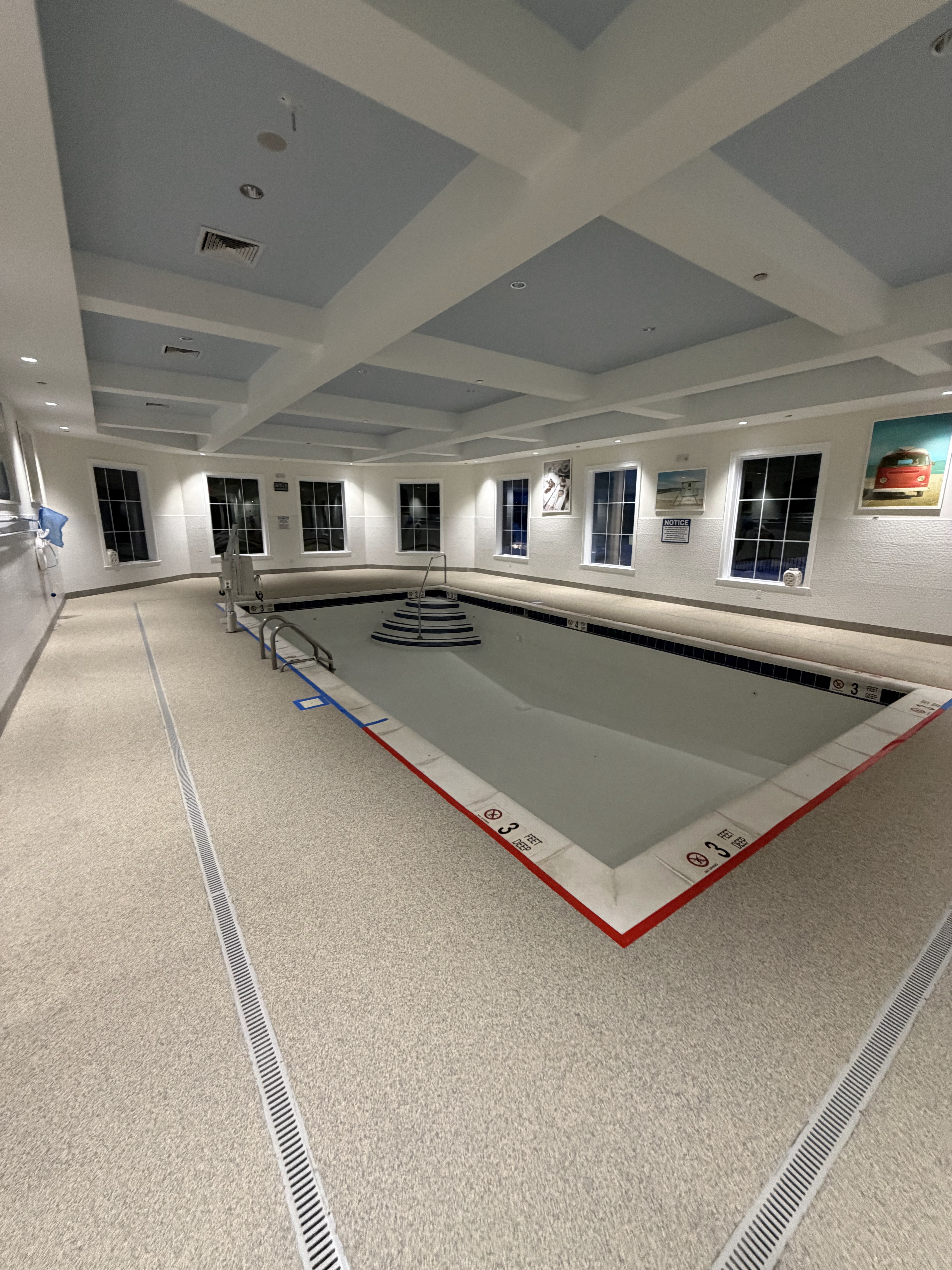 Slip-resistant pool deck and indoor area coating