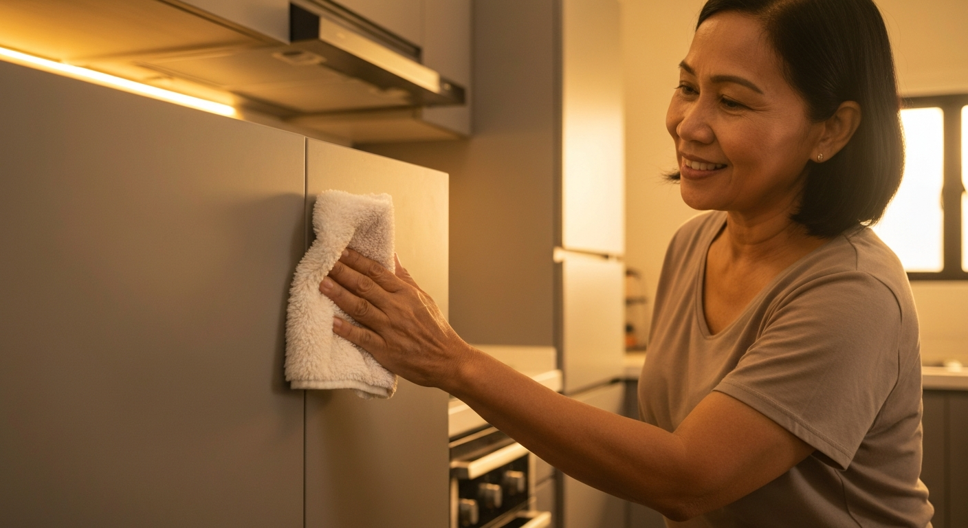Cleaning melamine cabinet
