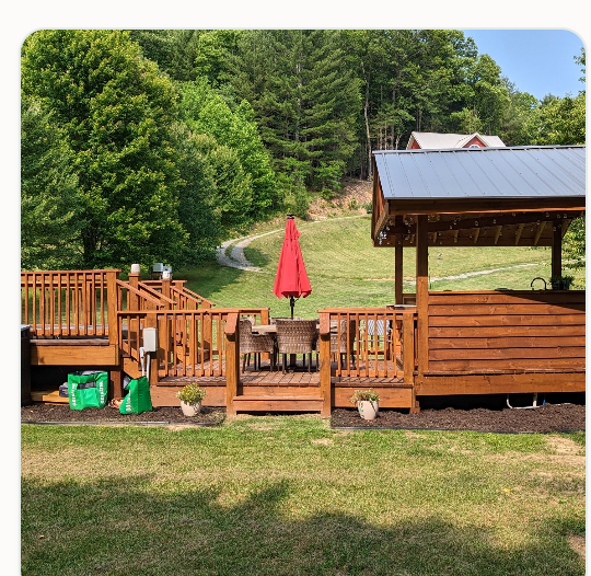 Pavilion and hot tub