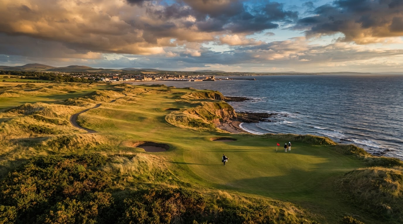 Montrose Links golf course on the Angus coast