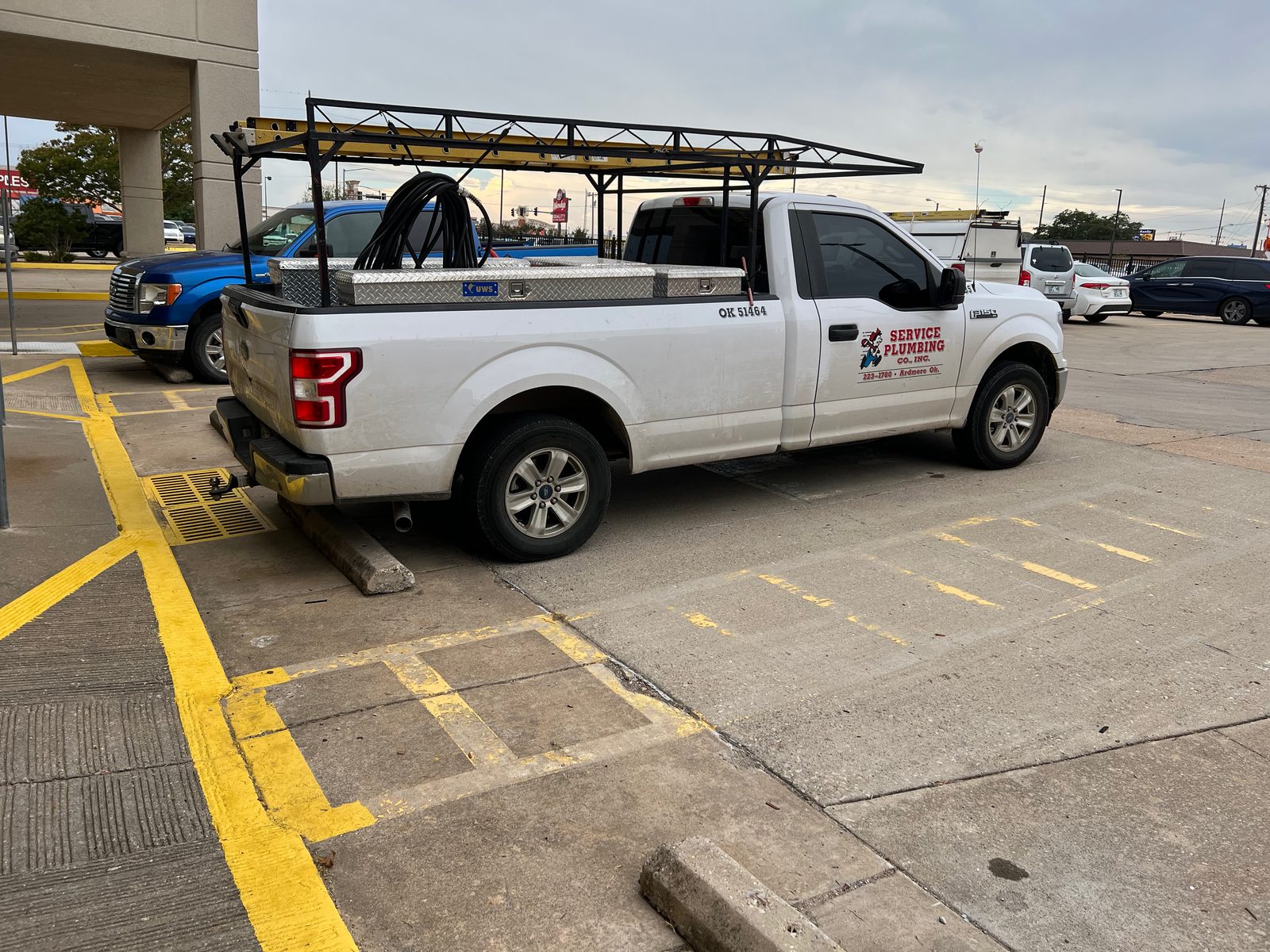 Service Plumbing service truck ready to roll across Southern Oklahoma roads