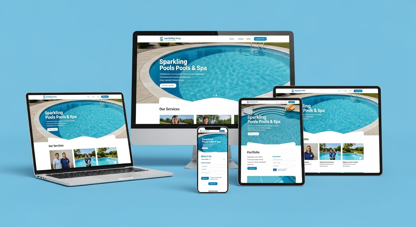 Pool Cleaning Website Mockup