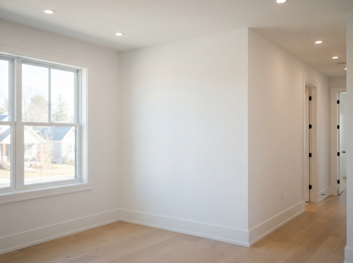 Professionally installed and finished drywall walls and ceilings in a renovated interior