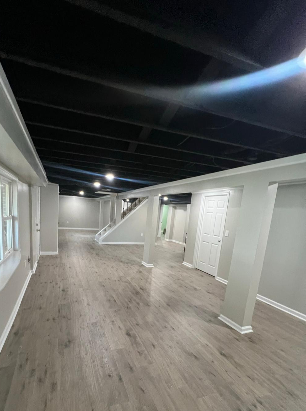 Basement remodeling and finishing by A Kingdom Construction Co.