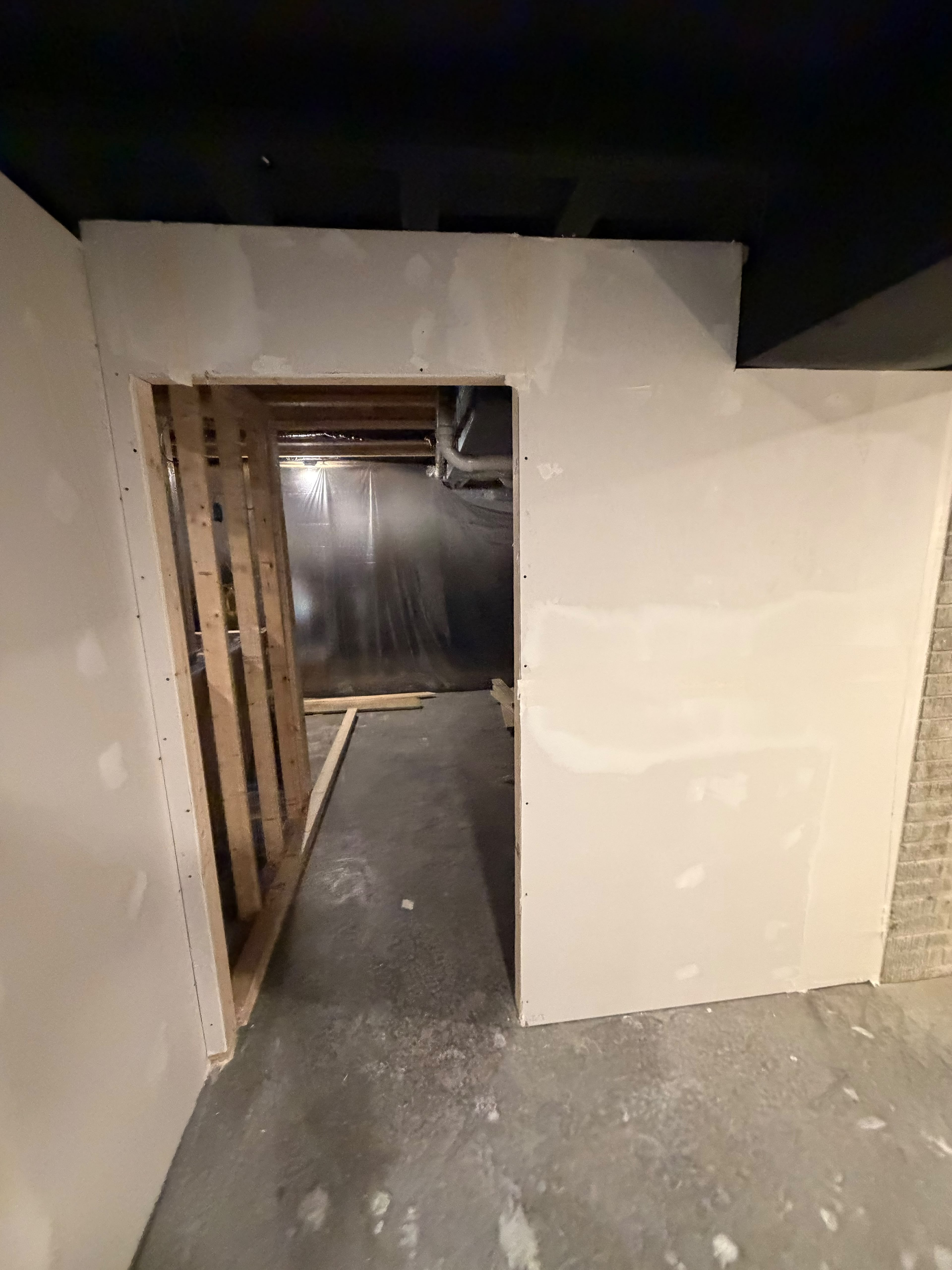 New drywall installation by A Kingdom Construction Co.