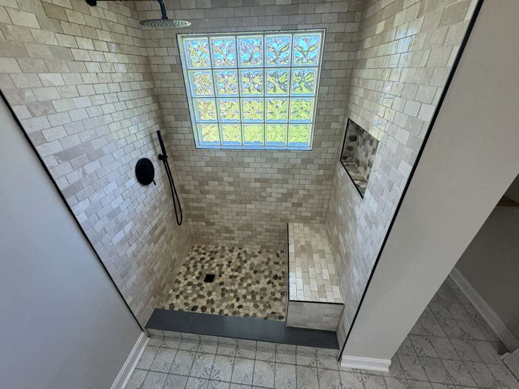 Finished bathroom renovation by A Kingdom Construction Co.