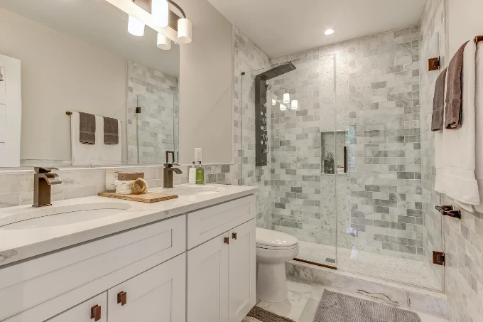 Bathroom drywall and tile surround installation