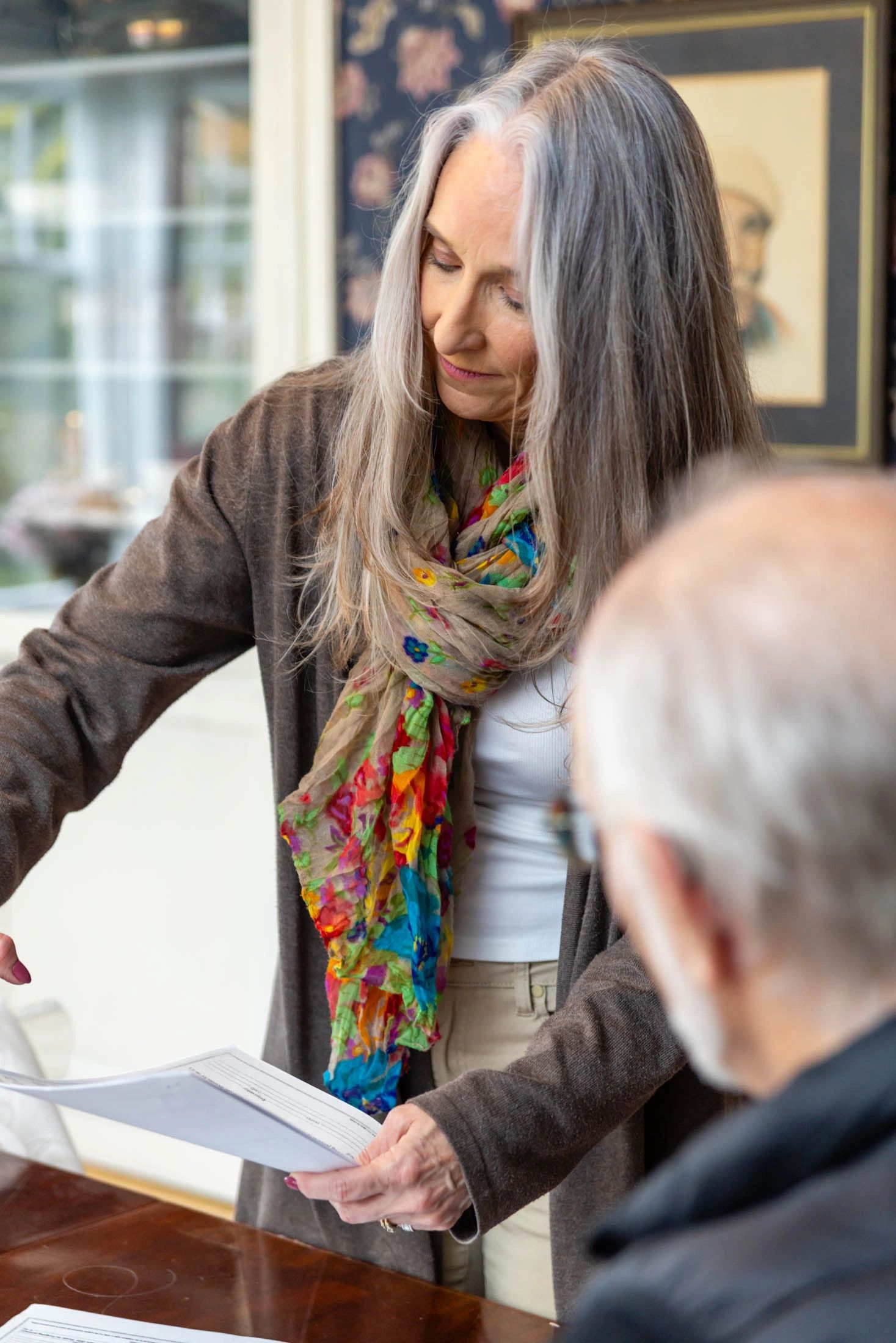 Notary helping complete an I-9 employment verification form