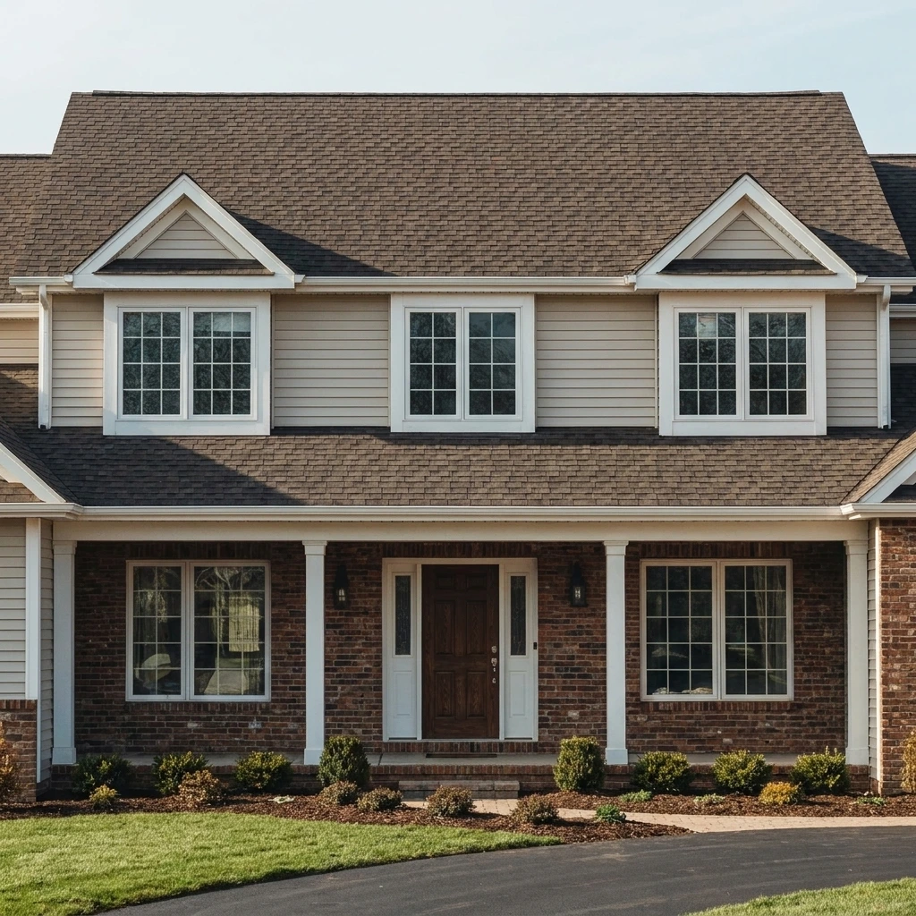 Beautifully renovated house exterior with new roofing and siding in Carthage, Illinois